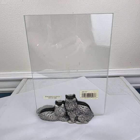 Burnes of Boston Pewter Cat Photo Holder 5x7 NWT - Picture 3 of 4